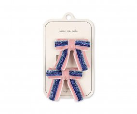 2 Small Hair Clips Velvet Mellow Rose