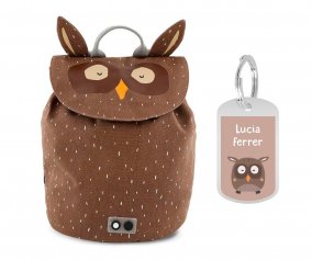 Mini Sac  Dos Mr. Owl avec Porte-cls Personnalis
