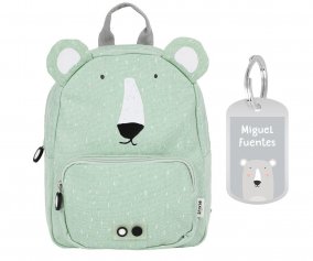 Mochila Trixie GRANDE Mr. Polar Bear con Llavero Personalizado