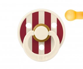 Sucette BIBS Studio Colour Round Ivory/Ruby dans Sachet