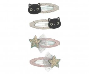 4 Clips de Pelo Magical Cat