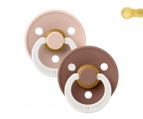 2 Sucettes Nocturnes BIBS Colour Round Blush Glow/Woodchuck Glow