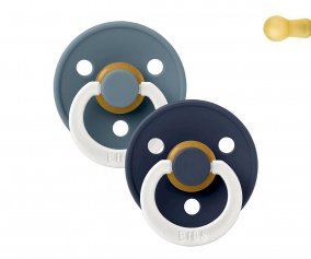 2 Sucettes Nocturnes BIBS Colour Round Petrol Glow/Deep Space Glow