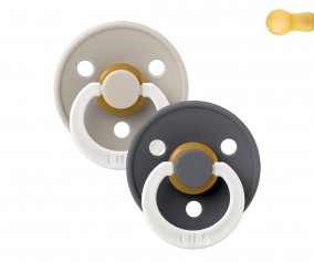2 Sucettes Nocturnes BIBS Colour Round Sand Glow/Iron Glow