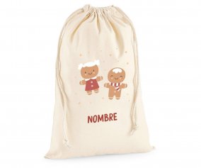 Bolsa Grande NOME Personalizada Gingerbread Cookies