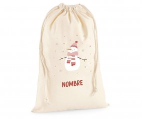 Saco Grande NOME Personalizado Snowman
