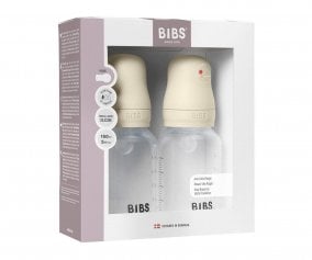 2 Biberons en Plastique BIBS Silicone Ivory 150 ml