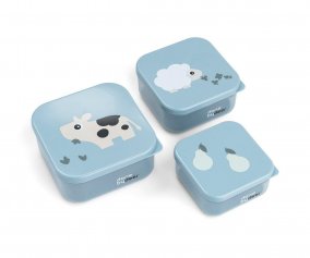 3 Cajitas Almuerzo Tiny Farm Blue