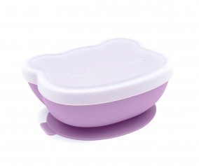 Bol con Ventosa y Tapa Oso Lilac