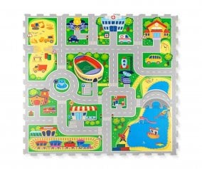 Tappeto da Gioco Puzzle Citt 120 x 120 cm