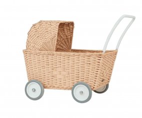 Landau pour Poupes Rattan Seashell Pink