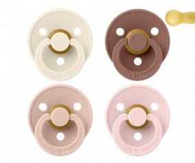 4 Sucettes BIBS Colour Ivory/Blush/Woodchuck/Blossom