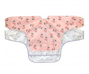 2 Bibs with Sleeves Happy Fruits Cherry