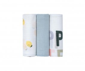 Pack 3 Muselinas Happy Fruits Lemon 80 cm