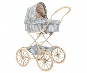 Cheeky Blue Check Doll Stroller