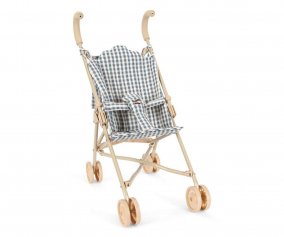 Doll's stroller Blue Check