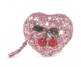 Portamonete Heart Paillettes Mellow Rose