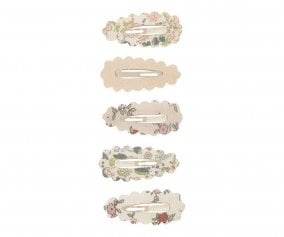 5 Mini Clips Scalloped Floral