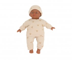 Mueco Soft Ondine con Pijama Morgan y Gorrito Corazones Beige