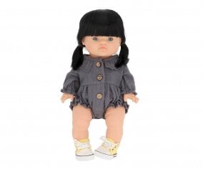 Boneca Gordis Kaya com Macaco Lonore Cinza Mouse e Komvers Limo