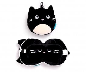 Almohada de Viaje con Antifaz Relaxeazzz Gato Feline Fine