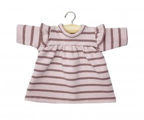 Vestido Melody en Jersey de Rayas Rosa Orqudea para Mueco Gordis