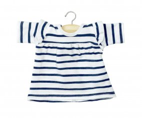 Vestido Melody en Jersey de Rayas Azul Marino para Mueco Gordis
