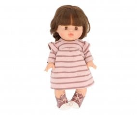 Boneca Gordis Valentine com vestido  riscas e Komvers blush
