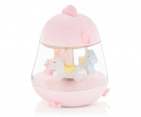 Carillon Carosello con Luce Chicklet Rosa