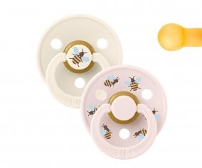 2 Succhietti BIBS Studio Colour Round Bumblebee Ivory Mix