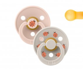 2 Succhietti BIBS Studio Colour Round Ladybug Blush Mix