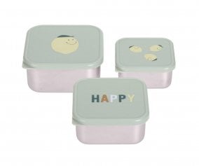 3 Cajitas Almuerzo Acero Happy Fruits Lemon