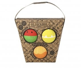 Set 3 Pelotas Sensoriales, Mordedor y Juguete de Bao Fruit Salad