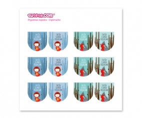 12 adesivos Sapatos Capuchinho Vermelho