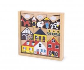 34 Cubes en Bois Cross Roads Campagne
