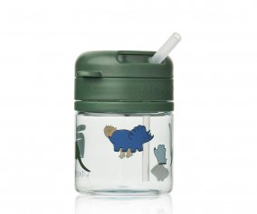 Gobelet en Tritan avec Paille Pavia 280 ml Dinosaurs/Mist