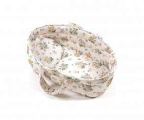 Capazo y Almohada Pink Spring de mile & Ida para Muecos