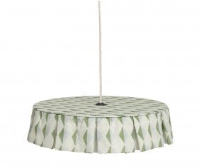 Pantalla de Lino Lmpara de Techo Vibes Green Blue Harlequin