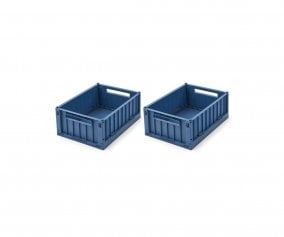 2 Cajas Almacenamiento Medianas Weston Indigo Blue