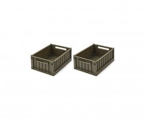 2 Cajas Almacenamiento Pequeas Weston Army Brown