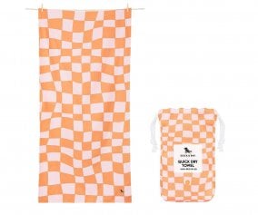 Toalha Praia Microfibra L Summer Check Laranja Personalizvel 