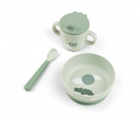 Set Primera Vajilla Foodie Happy Clouds Verde