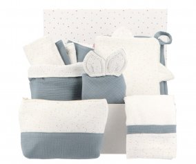 Pack Regalo Recin Nacido Personalizable Rainbow Dots Azul
