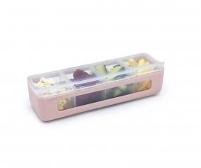 Caja Snackle 4 Compartimentos Pink